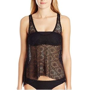 Ella Moss Black Swim Cover Top